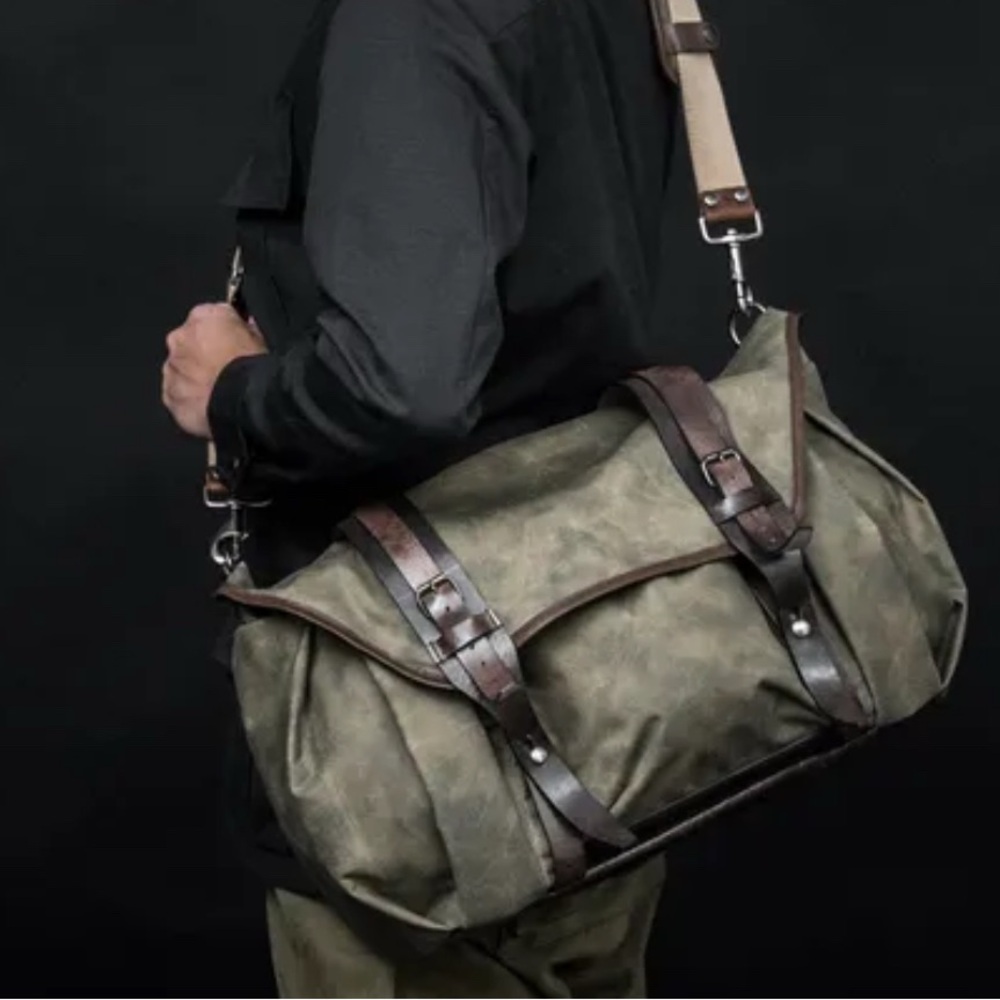 Wotancraft Olive Green Trooper XL Shoulder Bag